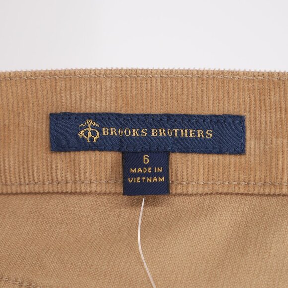 NWT BROOKS BROTHERS Women's Corduory Slim-Leg Pants Tan/Camel Brown Size 6 - Picture 7 of 9